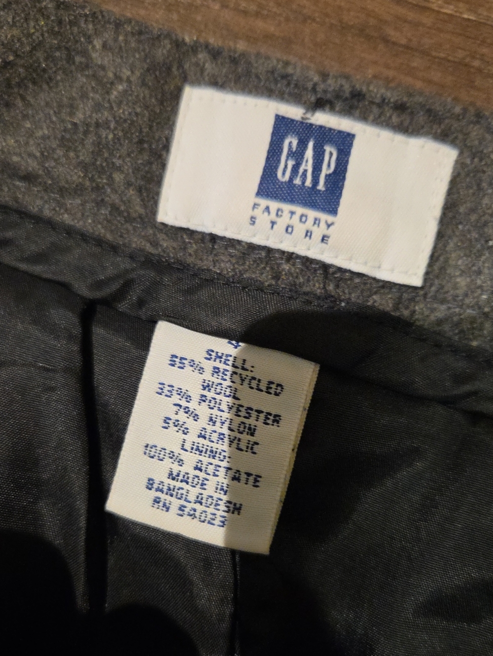 ❤️ GAP VINTAGE Y2K WOOL BLEND MAXI SKIRT, CHARCOAL GRAY, 4 - Picture 3 of 5
